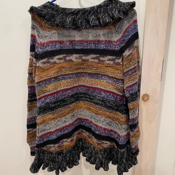 Susan Bristol Vintage Cardigan Sweater Sz. L Ruffles - Picture 3 of 4